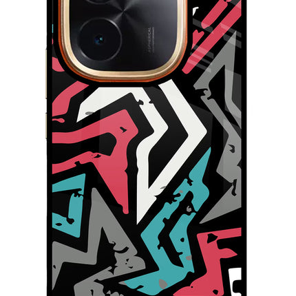 Geometric Graffiti IQOO Z9S Pro 5G Glass Case Back Cover by Casekaro