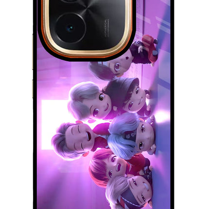 BTS Chibi IQOO Z9S Pro 5G Glass Case Back Cover by Casekaro