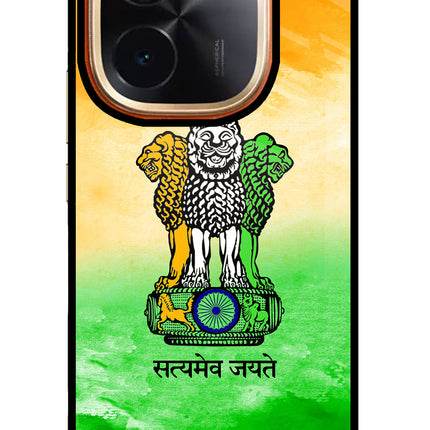 Satyamev Jayate Flag IQOO Z9S Pro 5G Glass Case Back Cover by Casekaro
