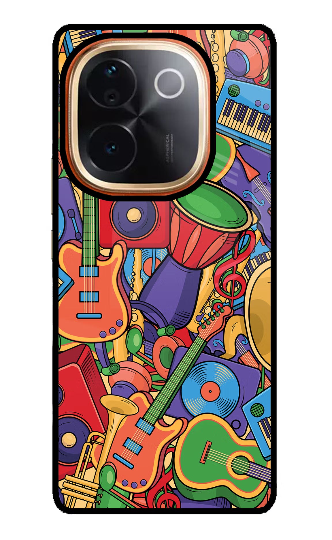Music Instrument Doodle IQOO Z9S Pro 5G Glass Case Back Cover by Casekaro