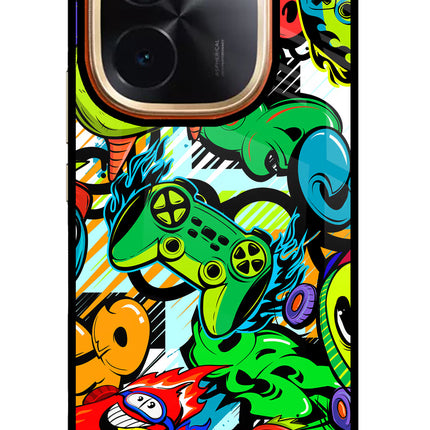 Game Doodle IQOO Z9S Pro 5G Glass Case Back Cover by Casekaro