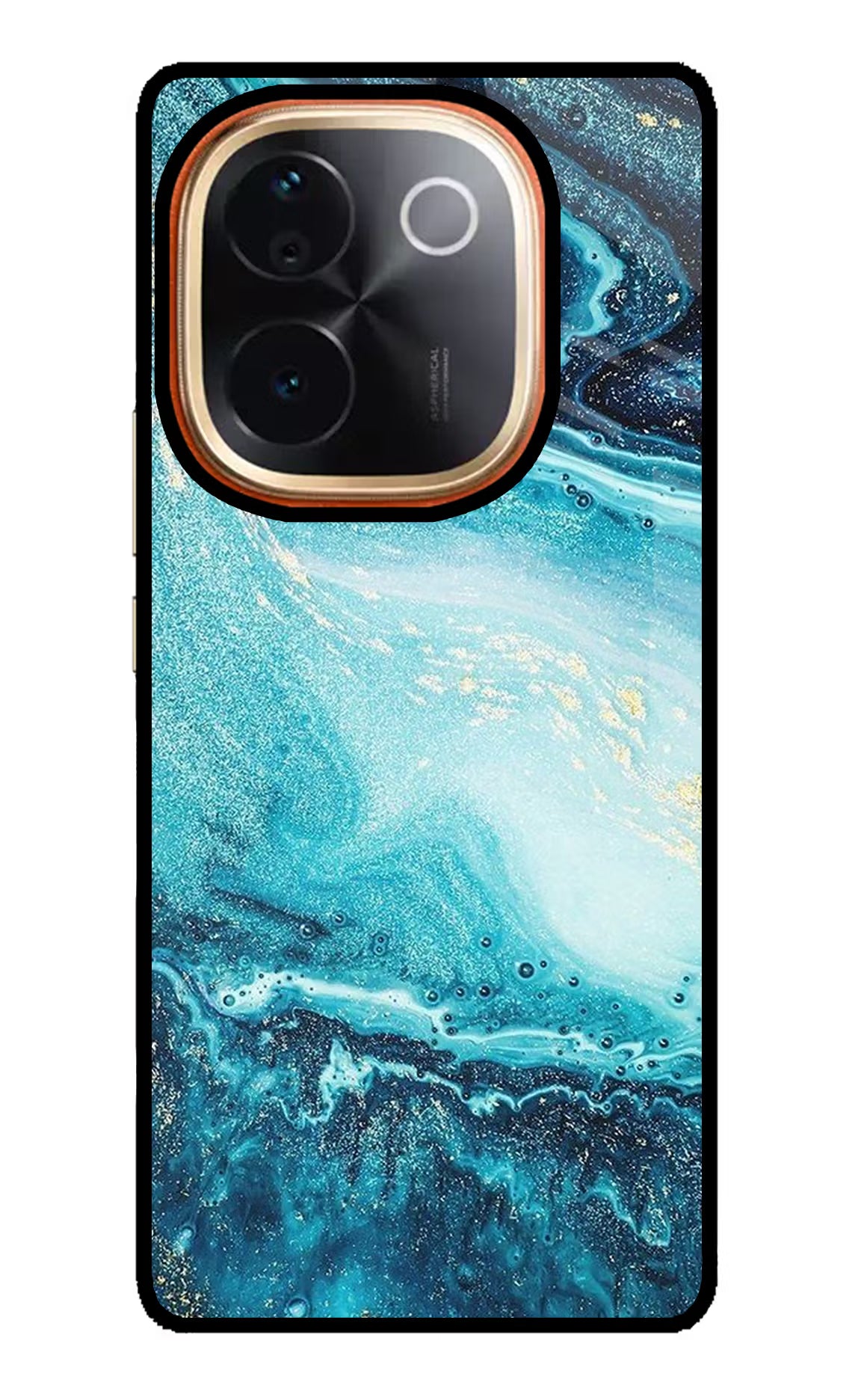 Blue Glitter Marble IQOO Z9S Pro 5G Glass Case