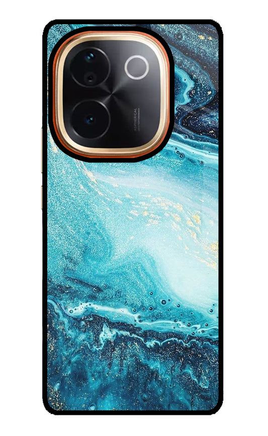 Blue Glitter Marble IQOO Z9S Pro 5G Glass Case