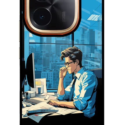 Focused Hustler (AI Generated) IQOO Z9S Pro 5G Glass Case Back Cover by Casekaro