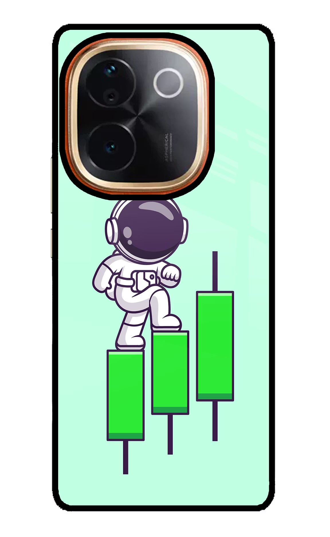 Astronaut Trader IQOO Z9S Pro 5G Glass Case Back Cover by Casekaro