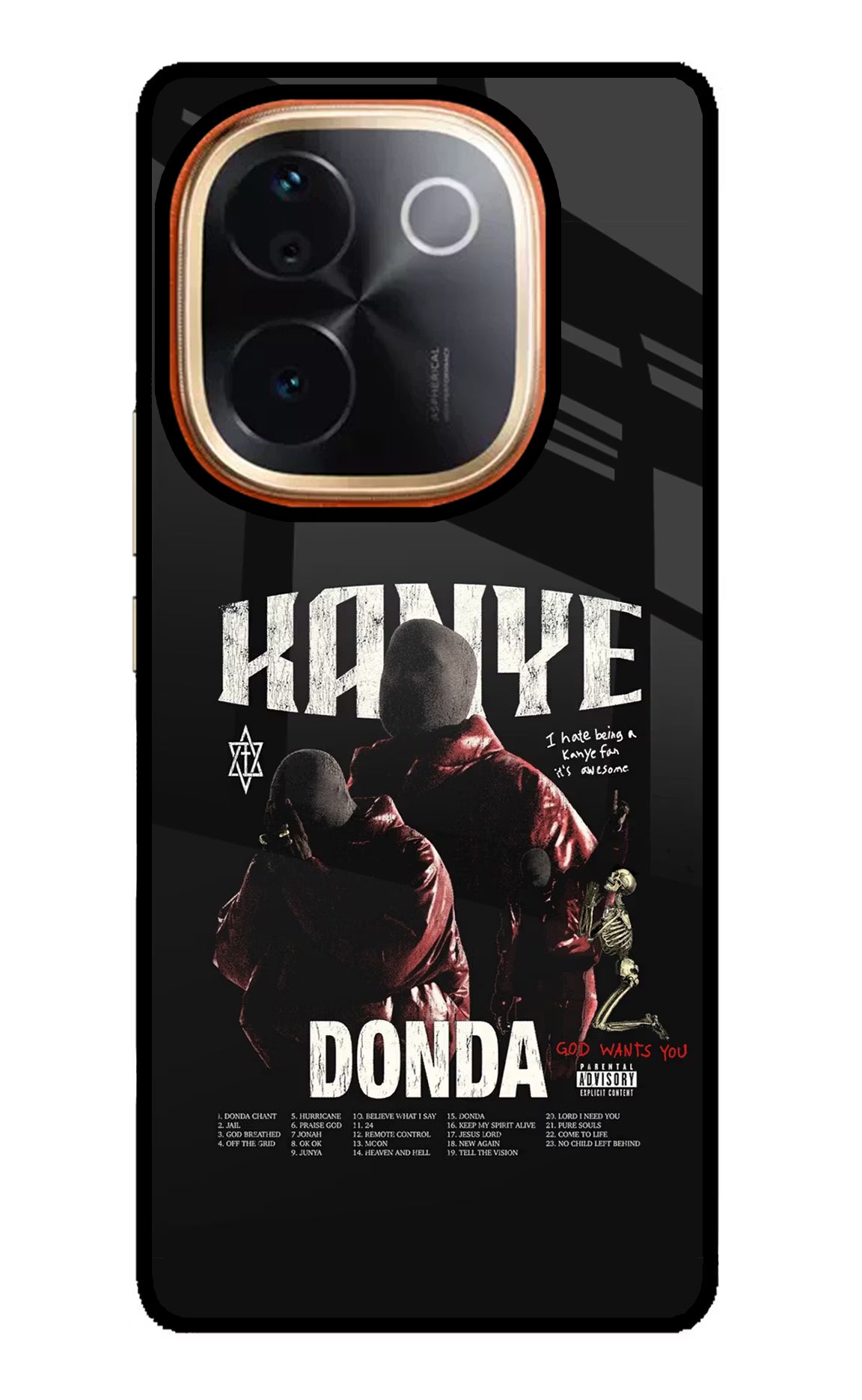 Donda Kanye West IQOO Z9S Pro 5G Glass Case Back Cover by Casekaro