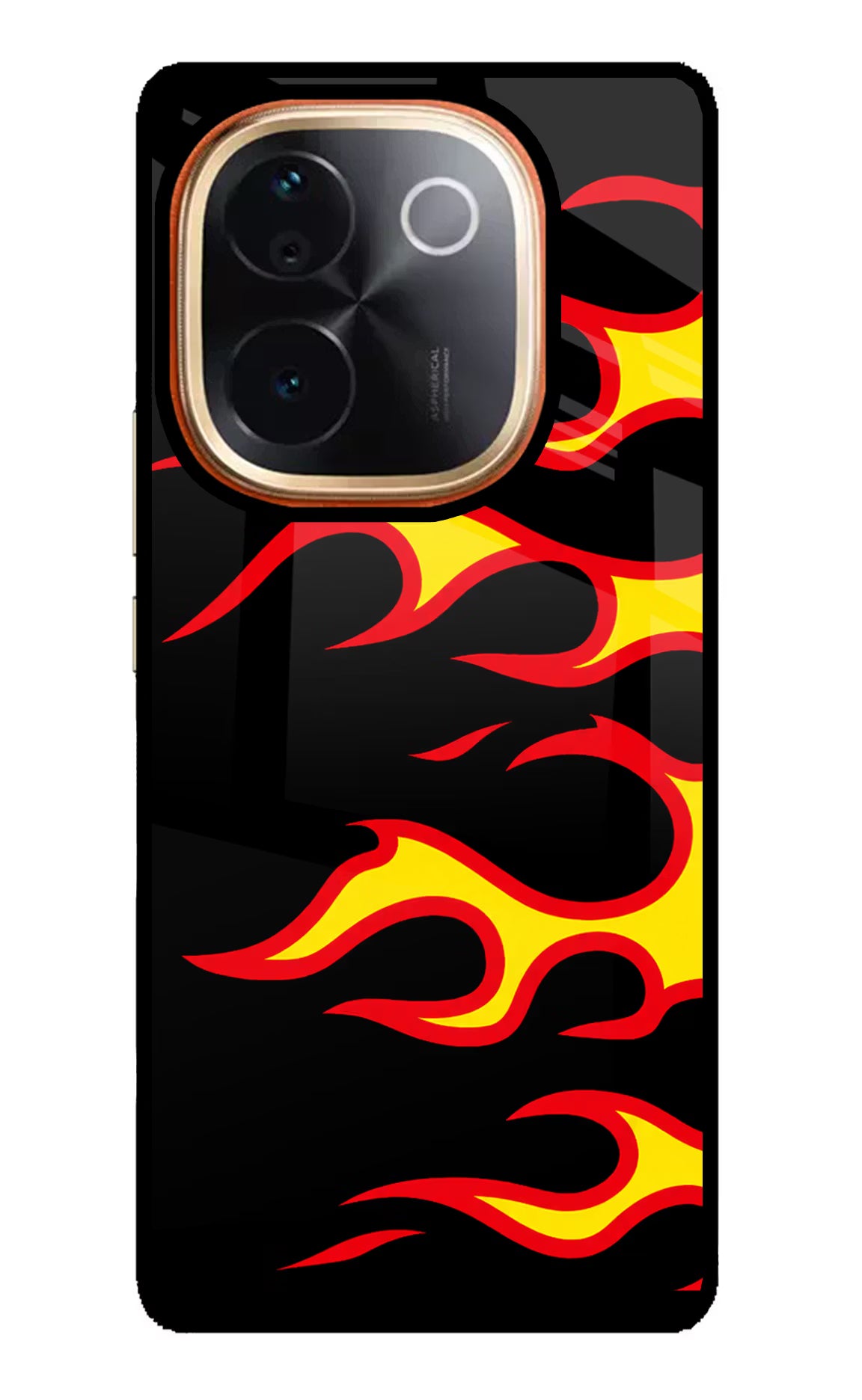 Side Sweep Flames IQOO Z9S Pro 5G Glass Case