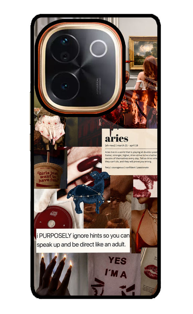 Zodiac Aries IQOO Z9S Pro 5G Glass Case