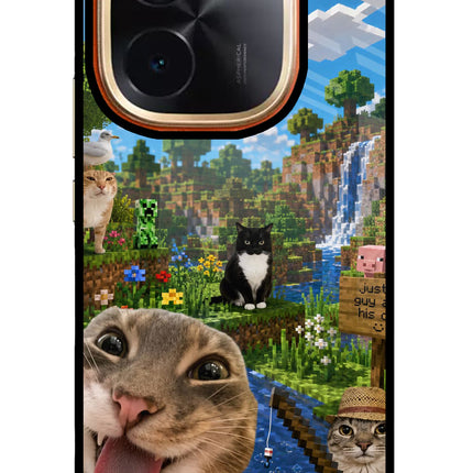 Minecraft Cat Chaos IQOO Z9S Pro 5G Glass Case