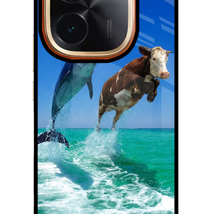 Dolphin vs Cow IQOO Z9S Pro 5G Glass Case