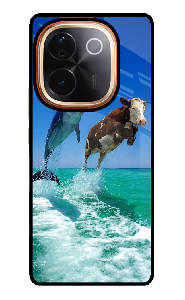 Dolphin vs Cow IQOO Z9S Pro 5G Glass Case