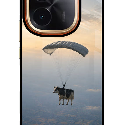 Skydiving Cow IQOO Z9S Pro 5G Glass Case