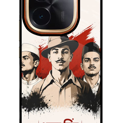 Bhagat Singh Trio IQOO Z9S Pro 5G Glass Case Back Cover by Casekaro