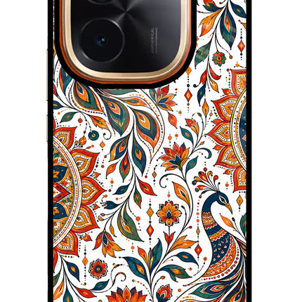 White Mayura IQOO Z9S Pro 5G Glass Case