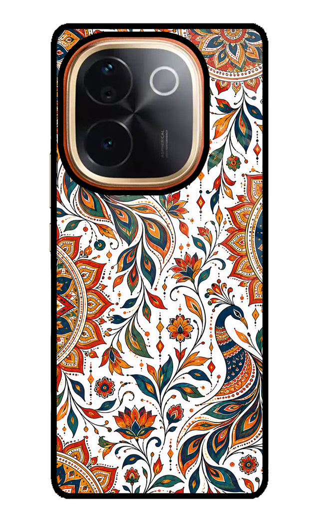 White Mayura IQOO Z9S Pro 5G Glass Case