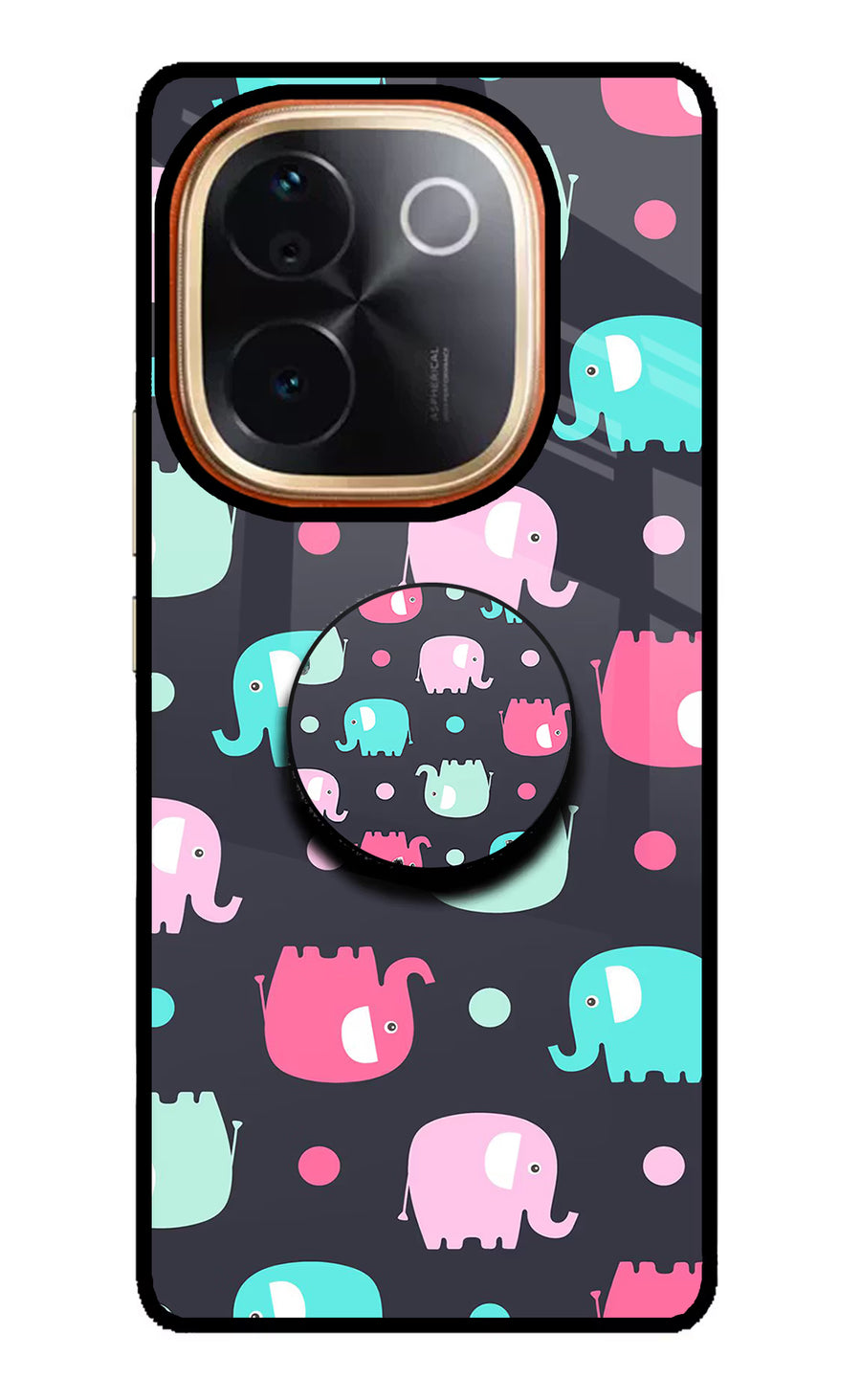 Baby Elephants IQOO Z9S Pro 5G Pop Case, Glass case