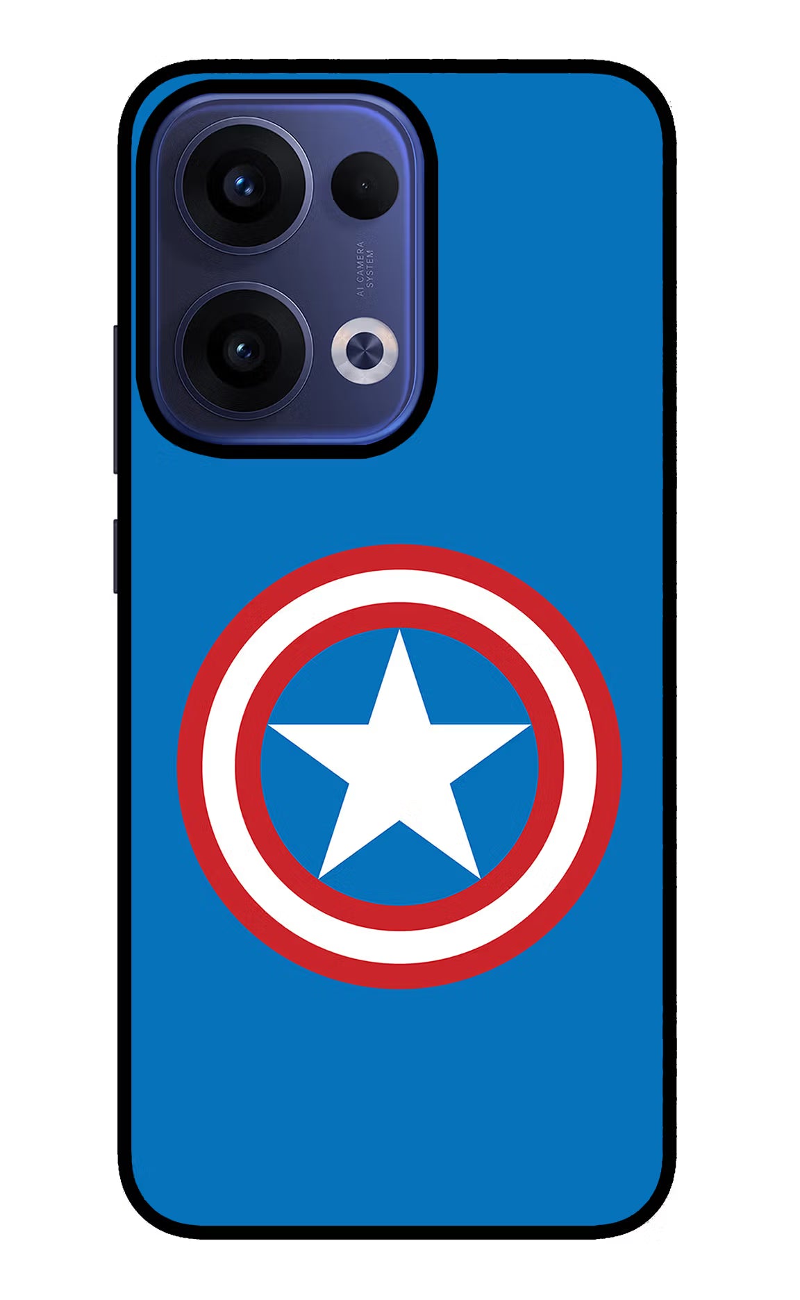 Captain America Logo Oppo Reno13 5G Glass Case Back Cover by Casekaro