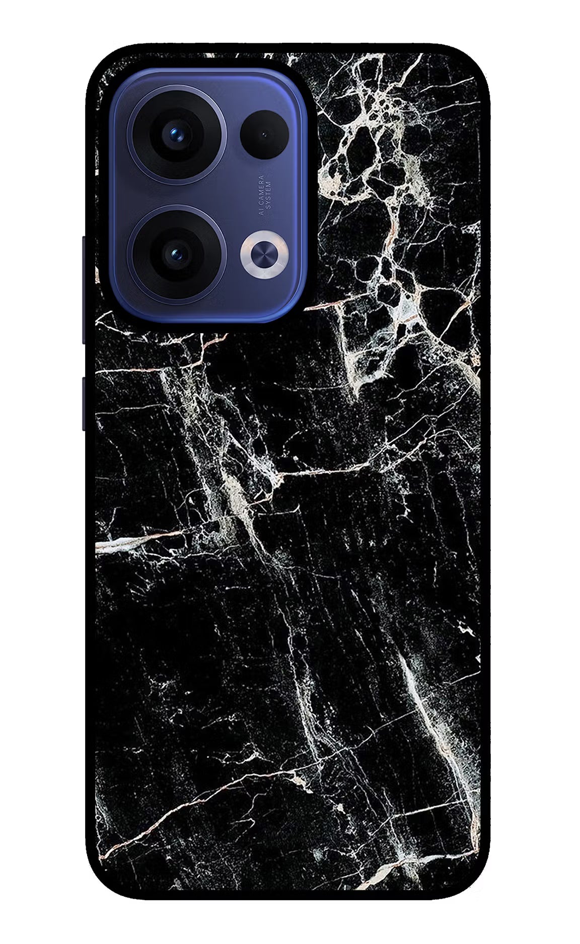 Black Marble Texture Oppo Reno13 5G Glass Case