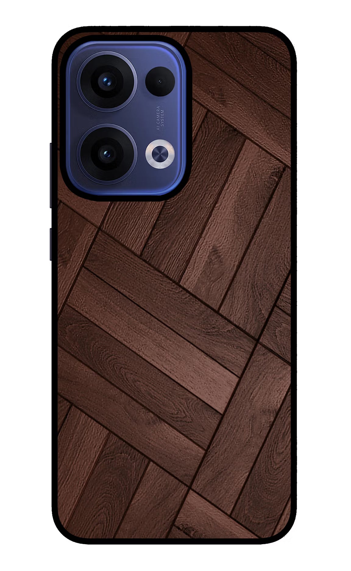 Wooden Texture Design Oppo Reno13 5G Glass Case Back Cover by Casekaro