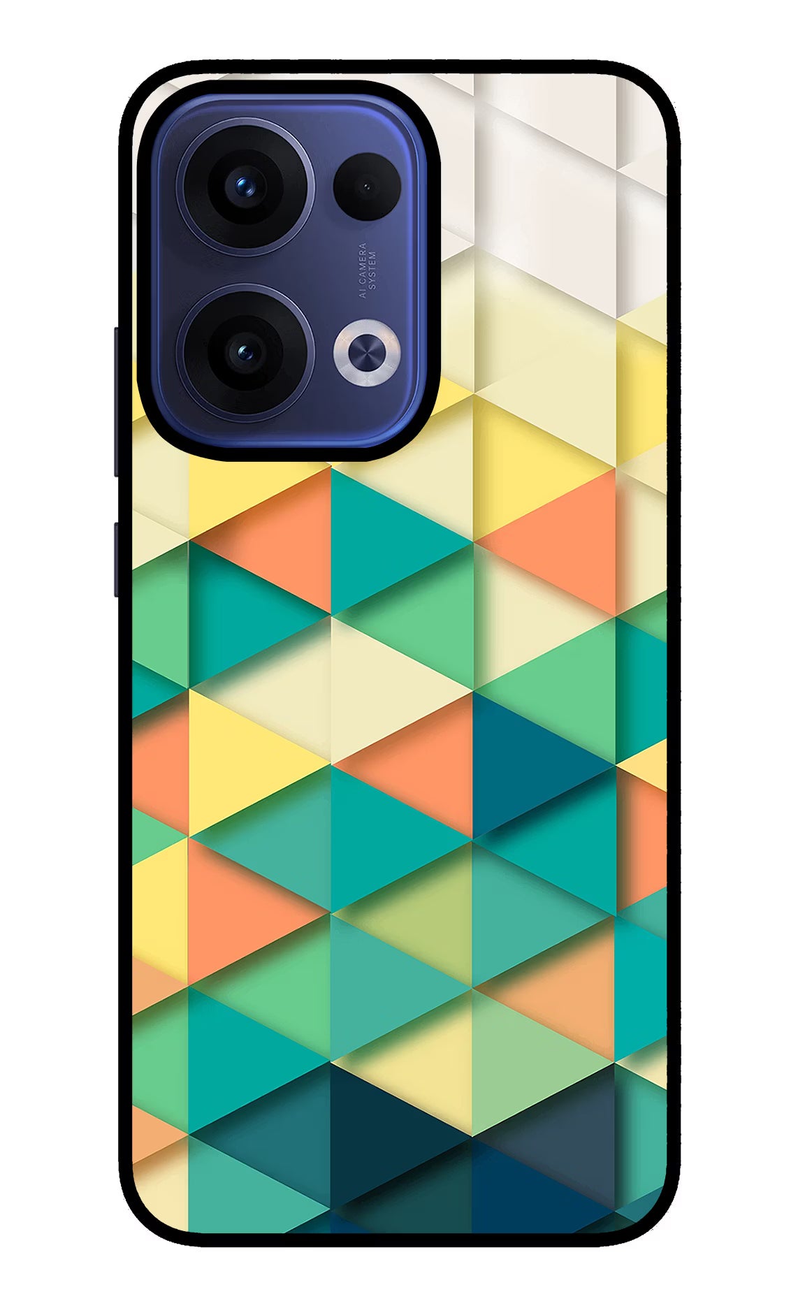 Abstract Oppo Reno13 5G Glass Case Back Cover by Casekaro