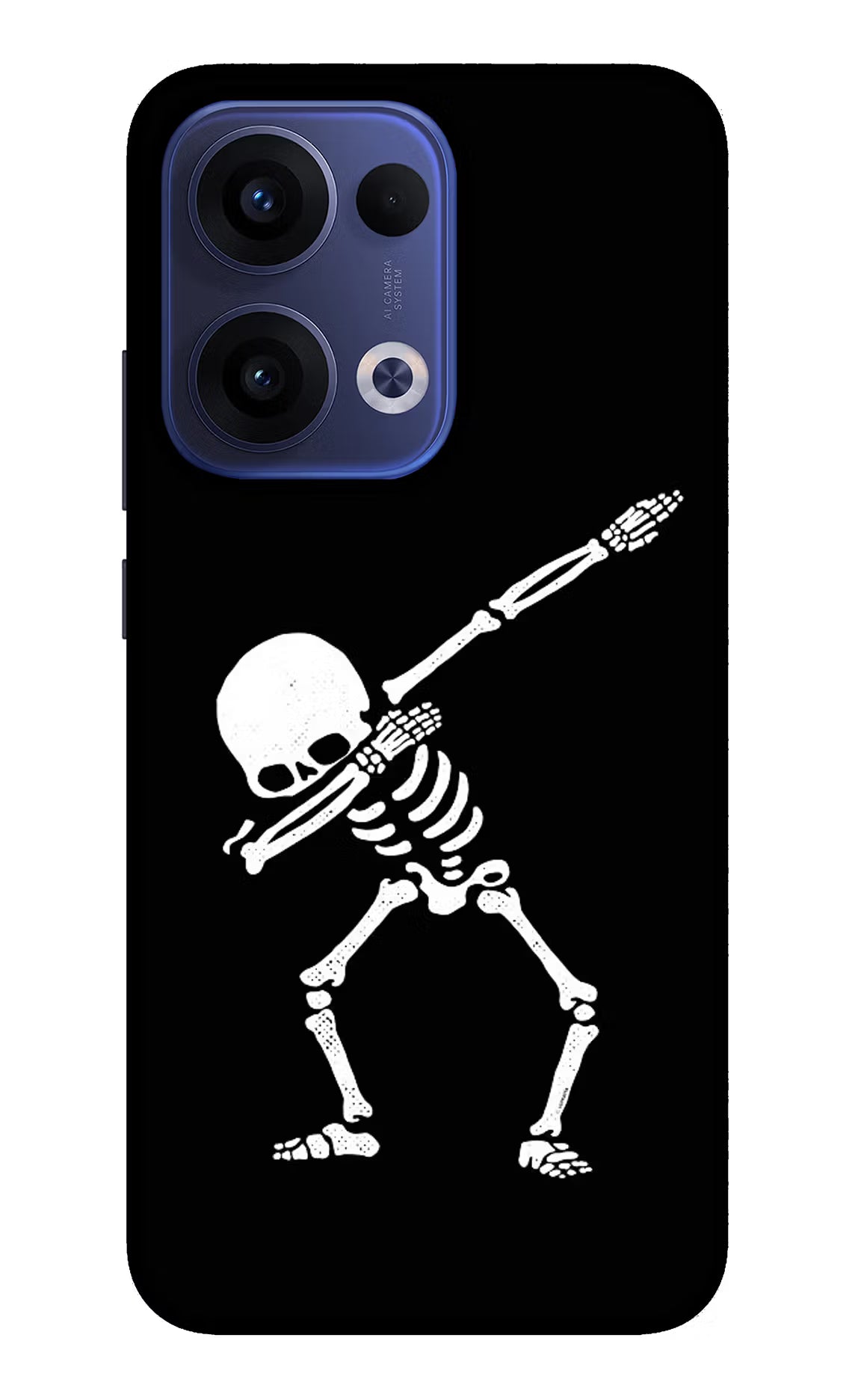 Dabbing Skeleton Art Oppo Reno13 5G Glass Case Back Cover by Casekaro