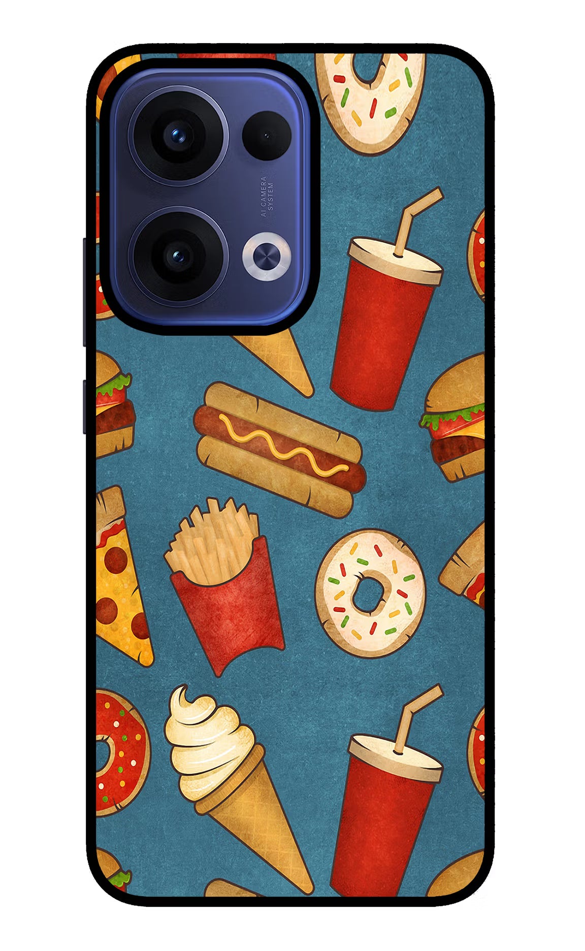 Foodie Oppo Reno13 5G Glass Case Back Cover by Casekaro