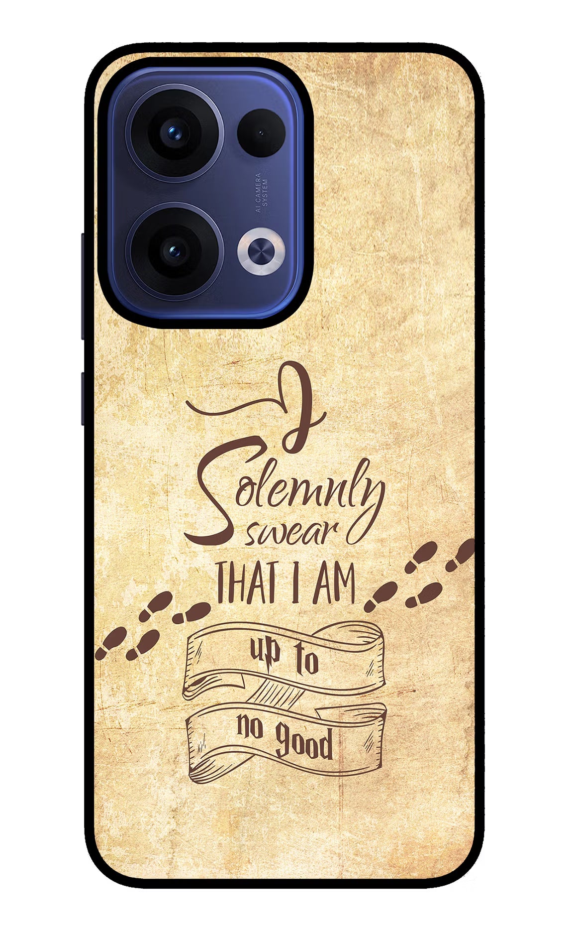 I Solemnly swear that i up to no good Oppo Reno13 5G Glass Case Back Cover by Casekaro