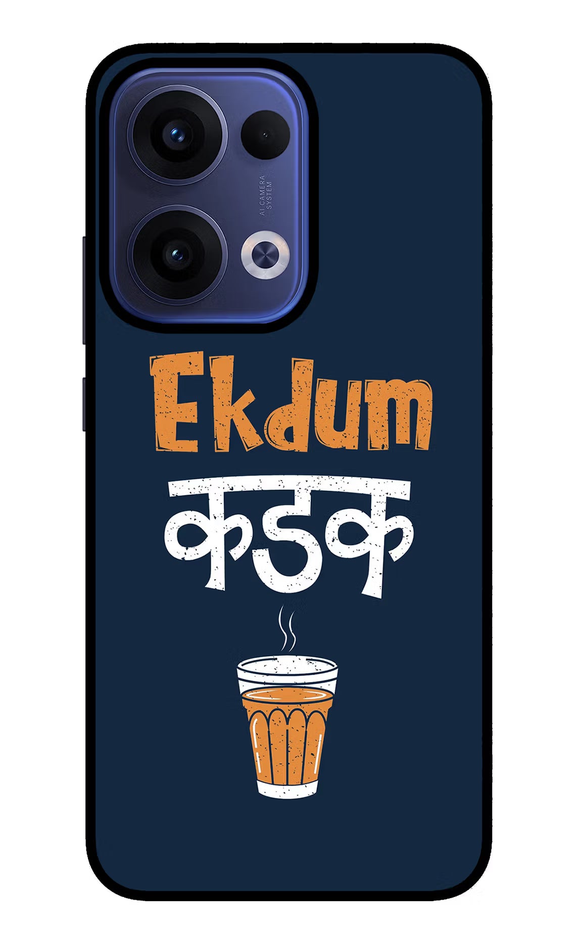 Ekdum Kadak Chai Oppo Reno13 5G Glass Case Back Cover by Casekaro