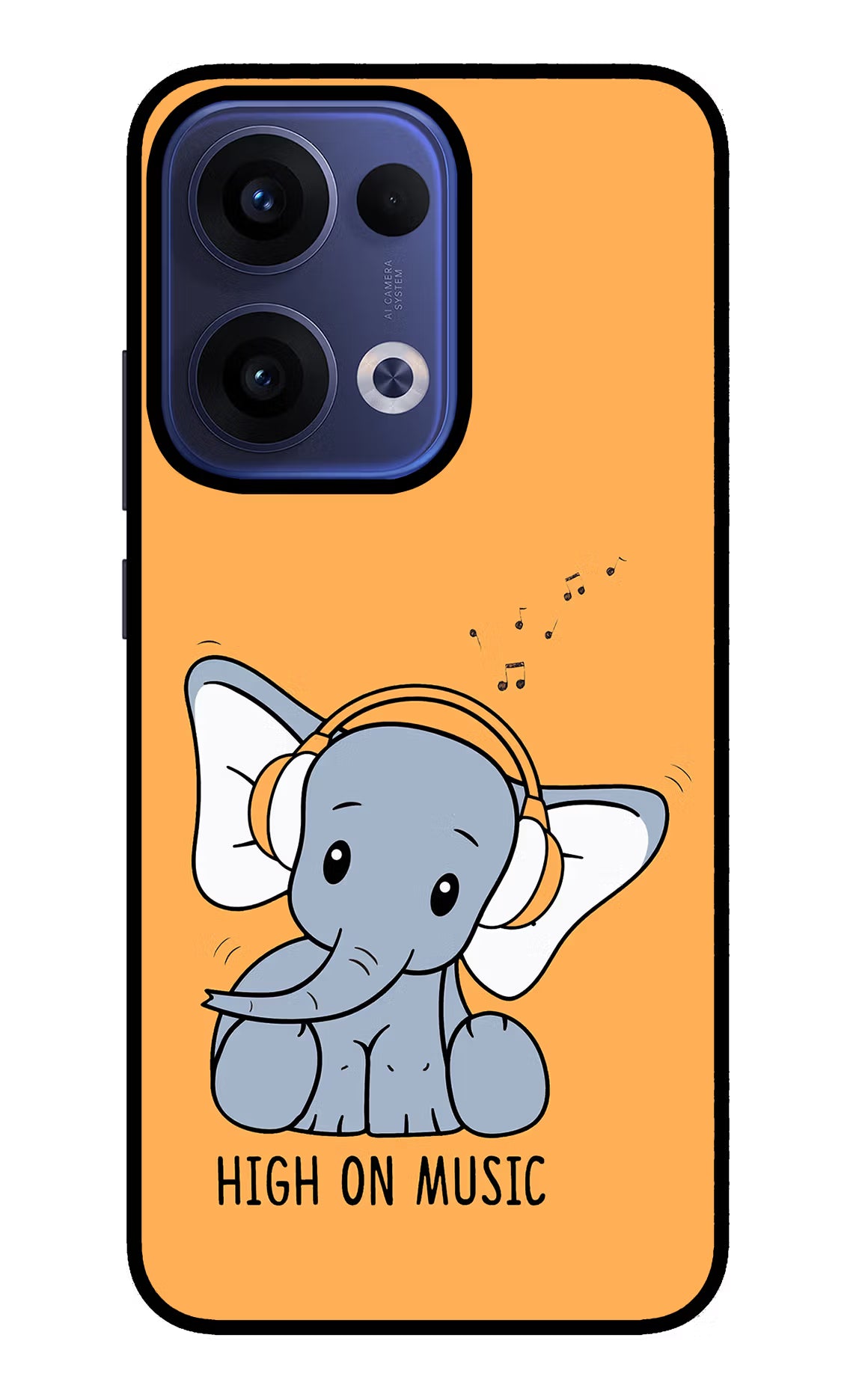 High On Music Oppo Reno13 5G Glass Case Back Cover by Casekaro