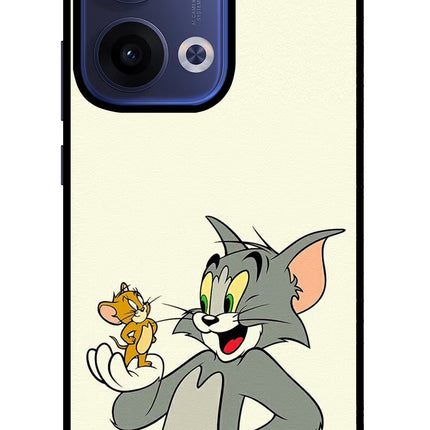 Tom & Jerry Oppo Reno13 5G Glass Case Back Cover by Casekaro