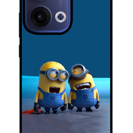 Minion Laughing Oppo Reno13 5G Glass Case Back Cover by Casekaro