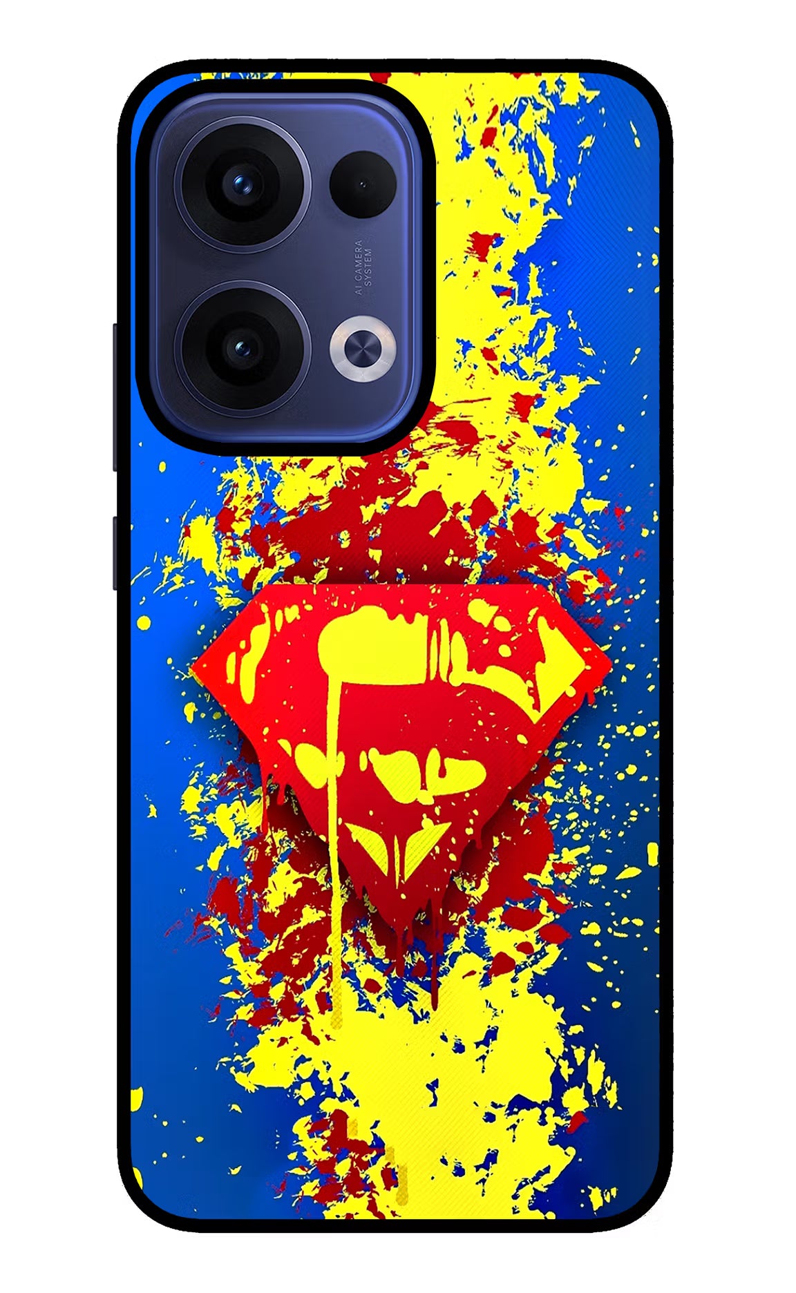 Superman logo Oppo Reno13 5G Glass Case Back Cover by Casekaro