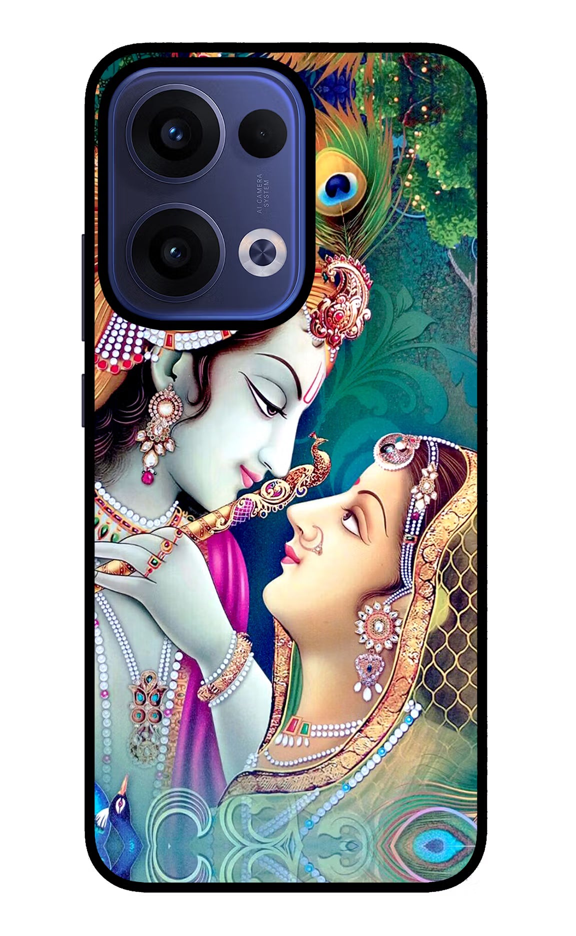 Lord Radha Krishna Oppo Reno13 5G Glass Case Back Cover by Casekaro