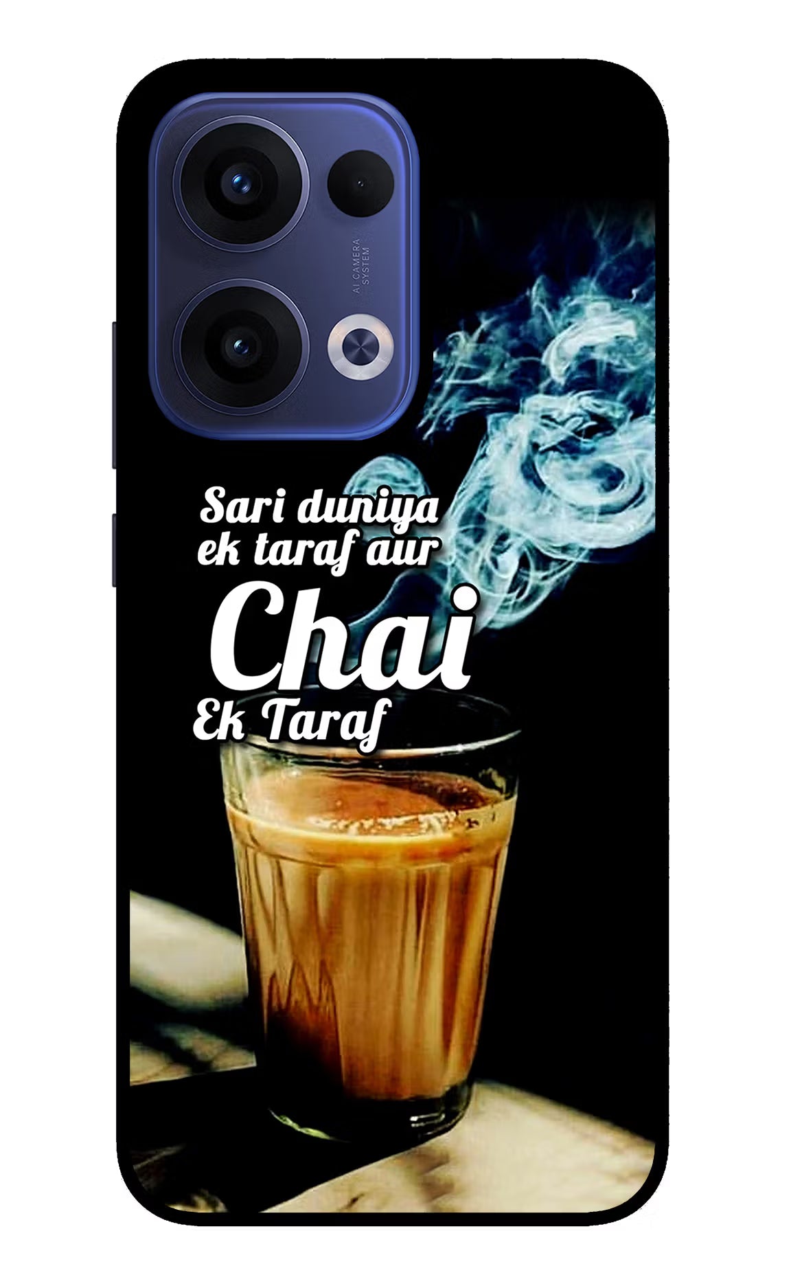 Chai Ek Taraf Quote Oppo Reno13 5G Glass Case Back Cover by Casekaro