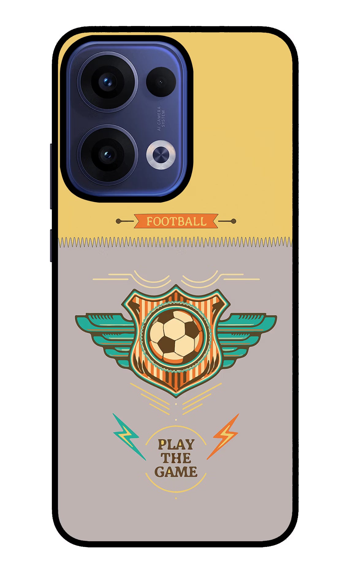 Football Oppo Reno13 5G Glass Case Back Cover by Casekaro