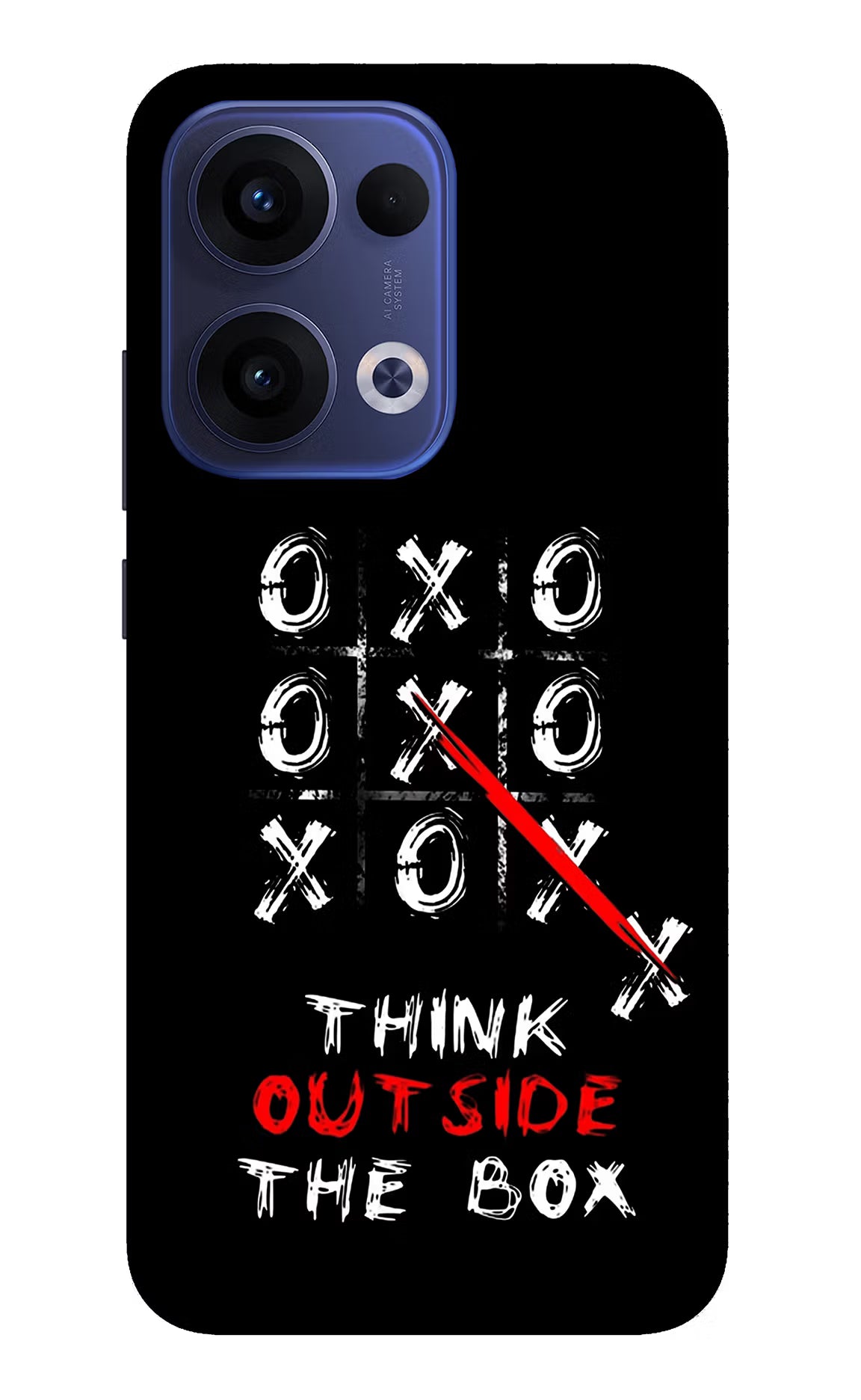Think out of the BOX Oppo Reno13 5G Glass Case Back Cover by Casekaro