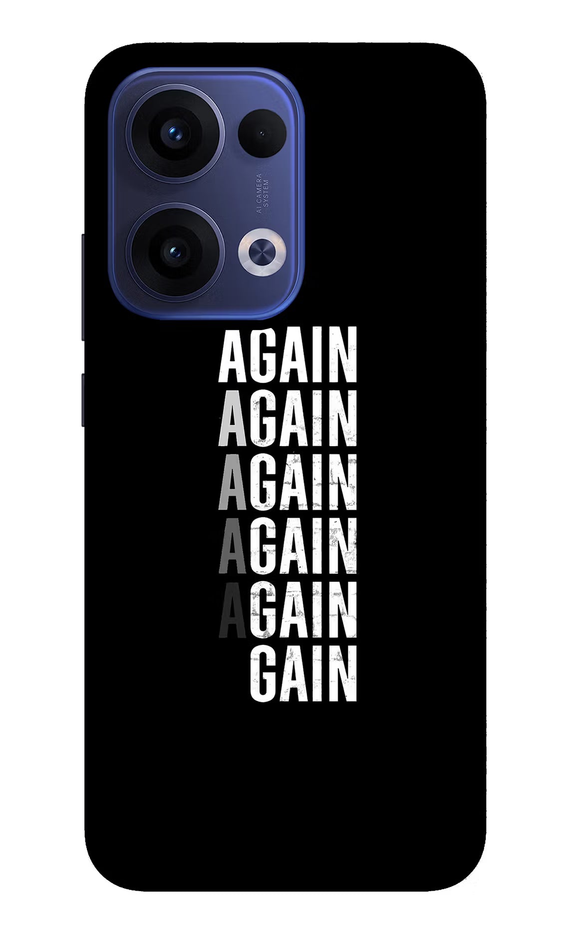Again Again Gain Oppo Reno13 5G Glass Case Back Cover by Casekaro