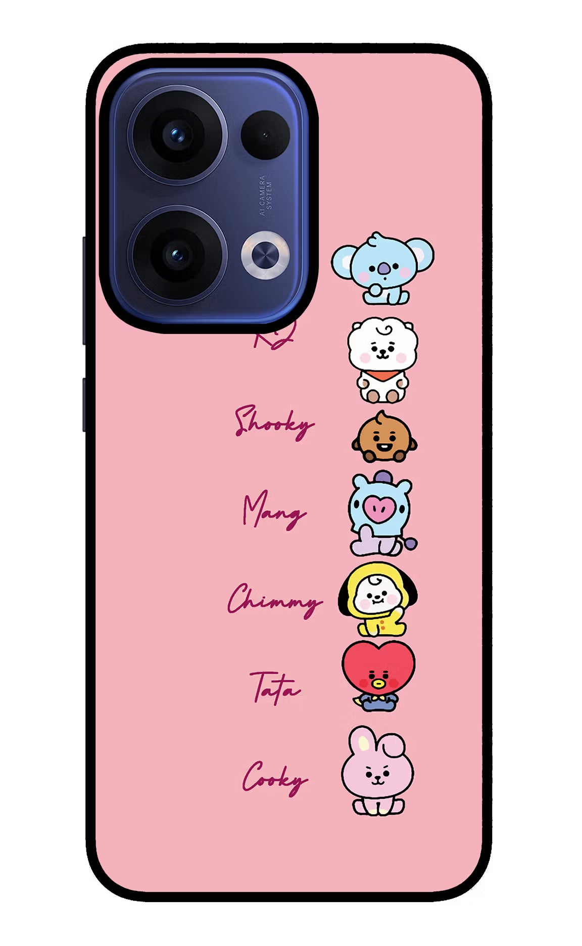 BTS names Oppo Reno13 5G Glass Case Back Cover by Casekaro
