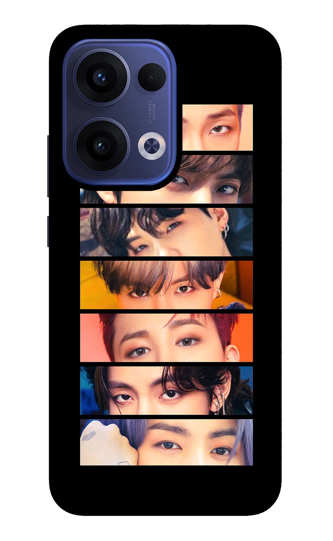 BTS Eyes Oppo Reno13 5G Glass Case Back Cover by Casekaro