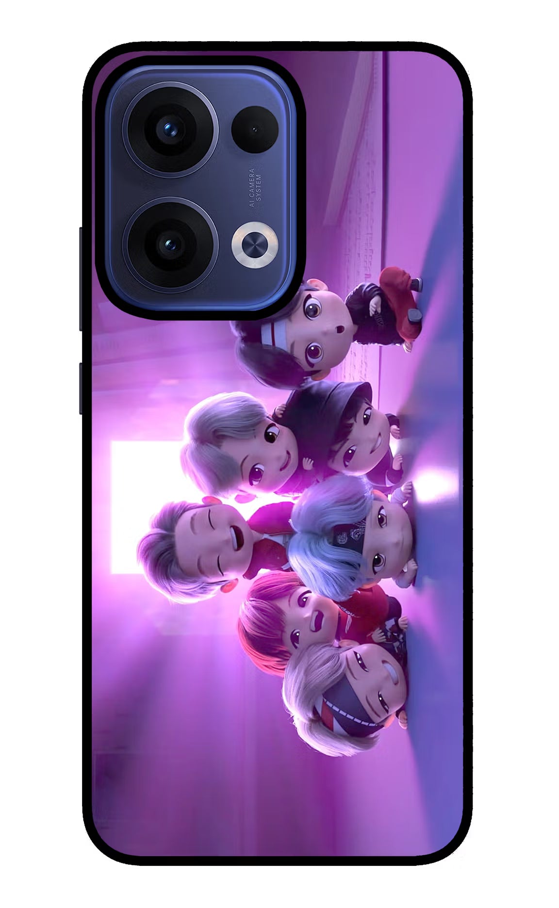 BTS Chibi Oppo Reno13 5G Glass Case