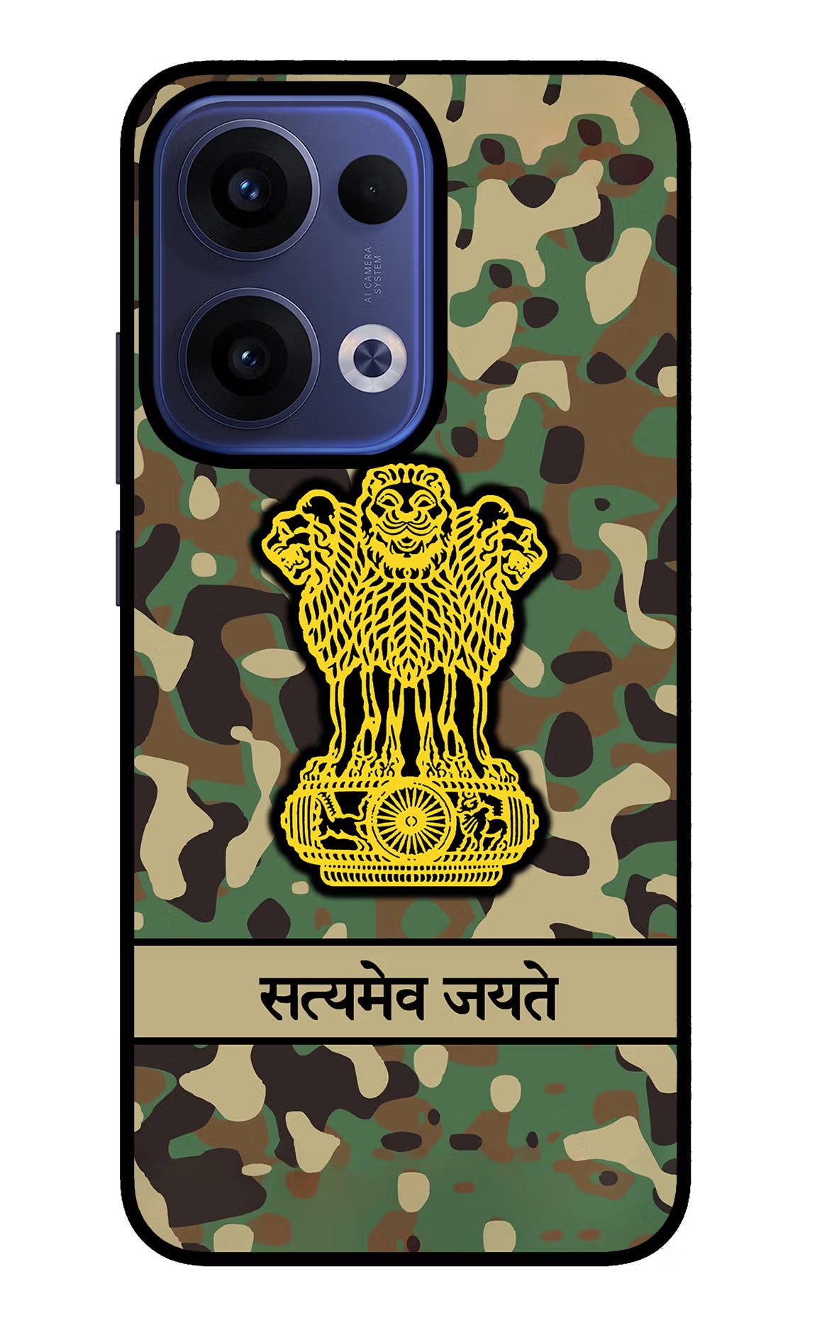 Satyamev Jayate Army Oppo Reno13 5G Glass Case Back Cover by Casekaro