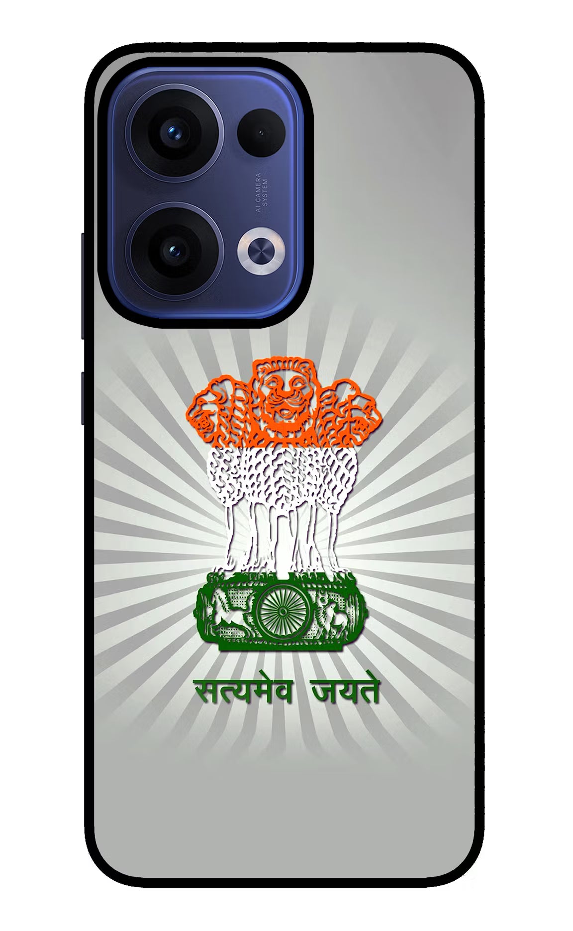 Satyamev Jayate Art Oppo Reno13 5G Glass Case Back Cover by Casekaro