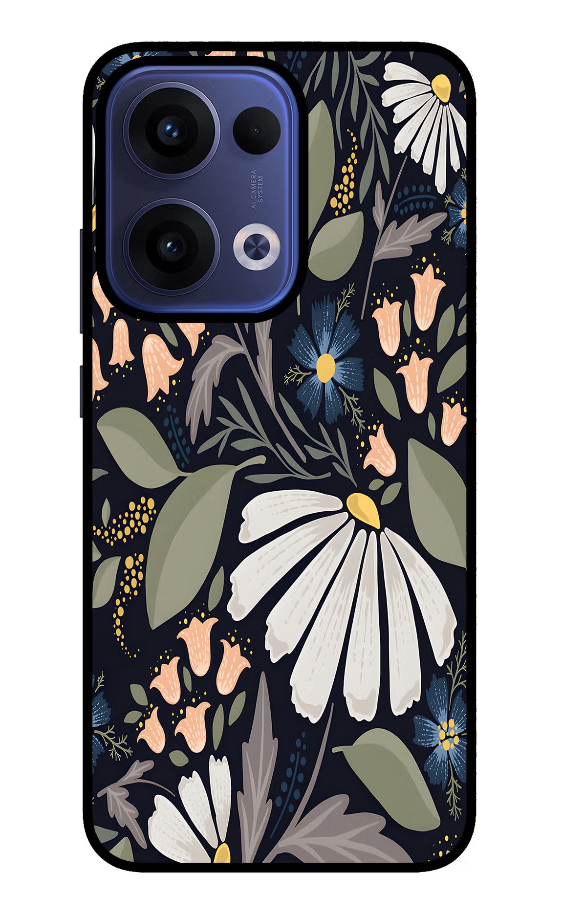 Flowers Art Oppo Reno13 5G Glass Case Back Cover by Casekaro