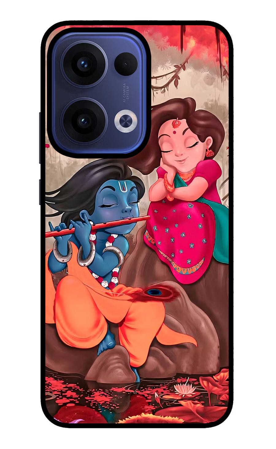 Radhe Krishna Oppo Reno13 5G Back Cover, Glass case