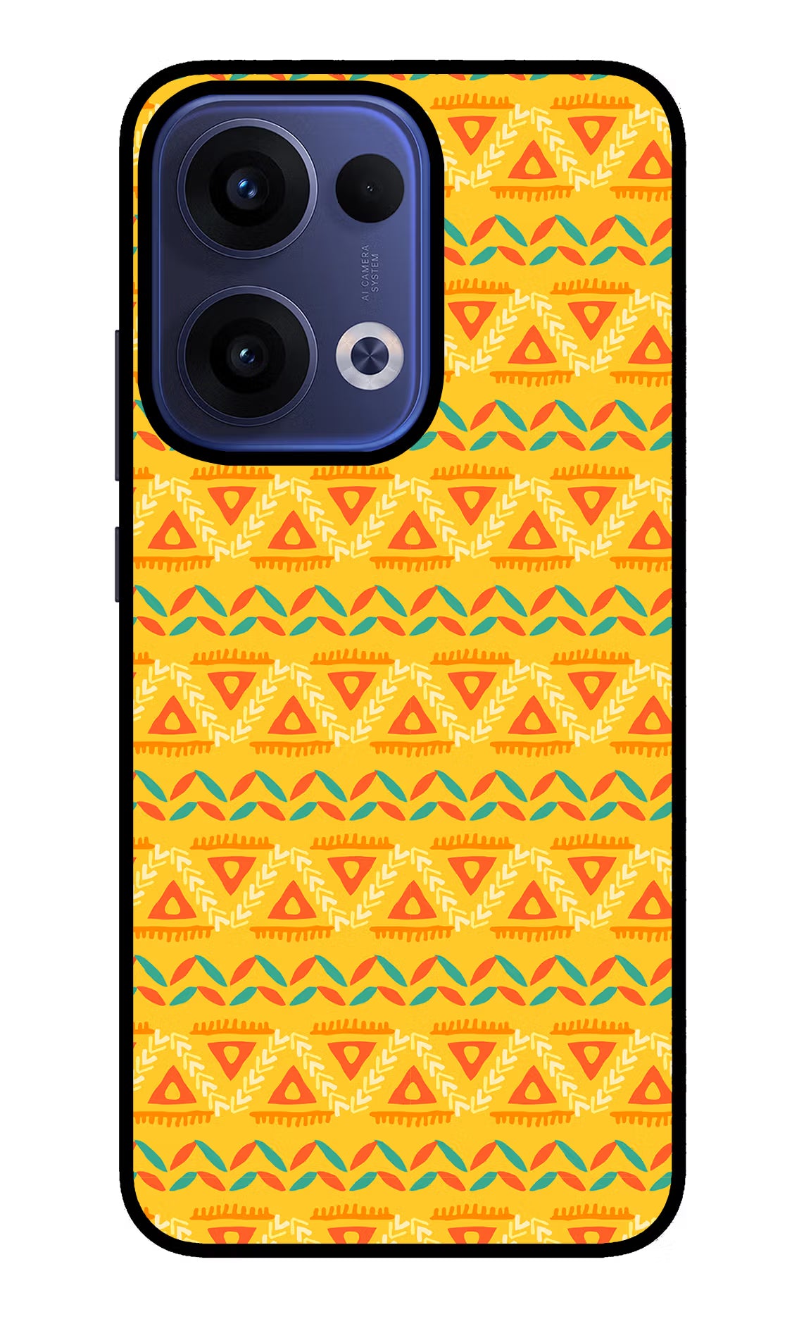 Tribal Pattern Oppo Reno13 5G Glass Case Back Cover by Casekaro