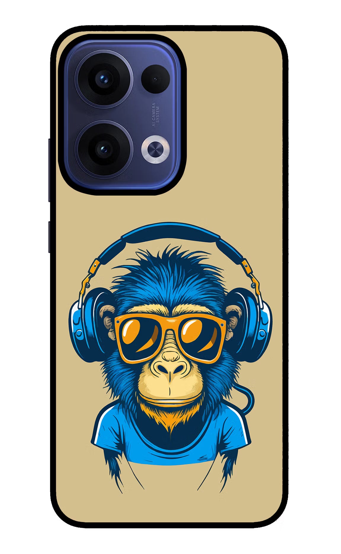 Monkey Headphone Oppo Reno13 5G Glass Case Back Cover by Casekaro