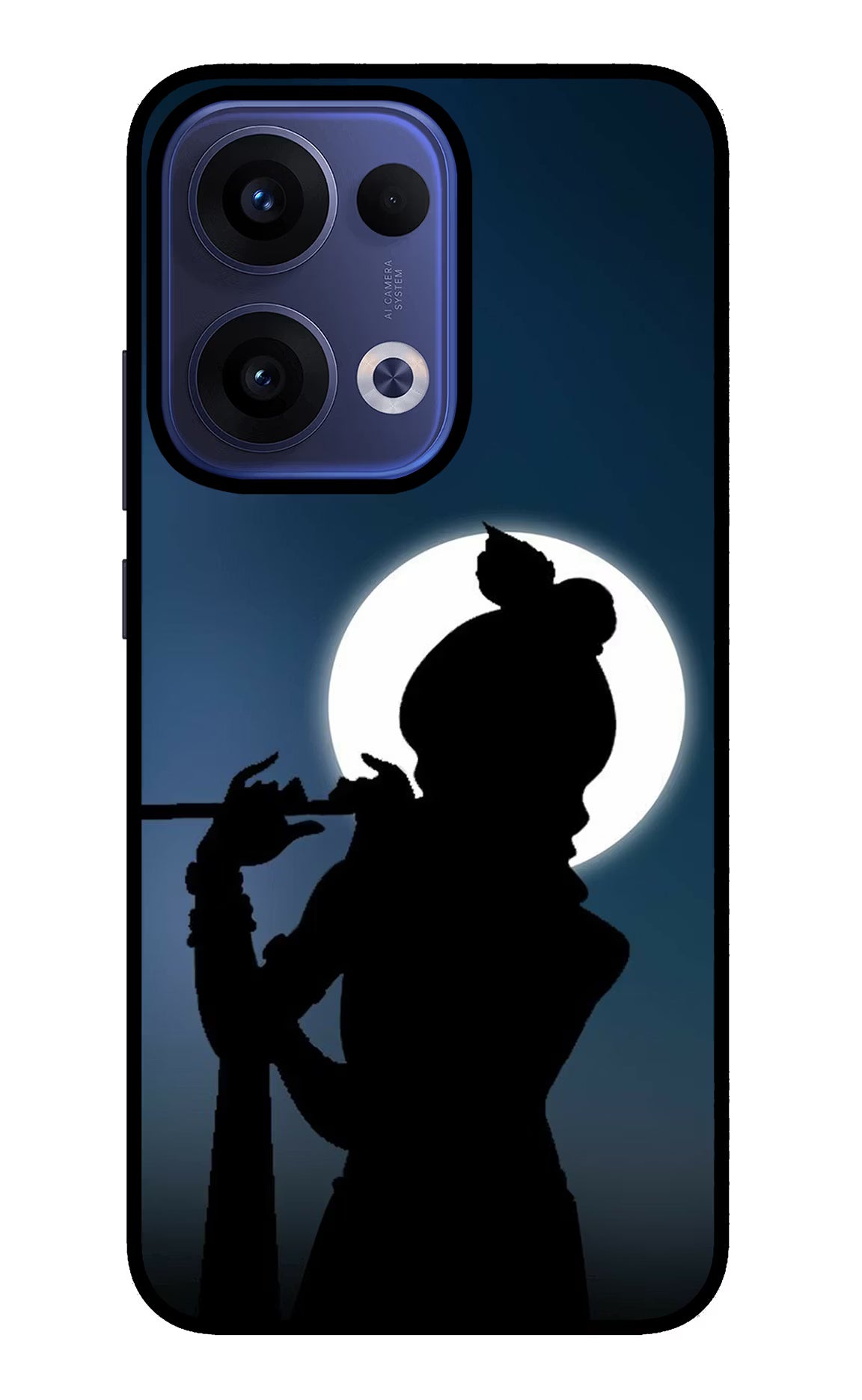 Shri Krishna Silhouette Oppo Reno13 5G Glass Case Back Cover by Casekaro