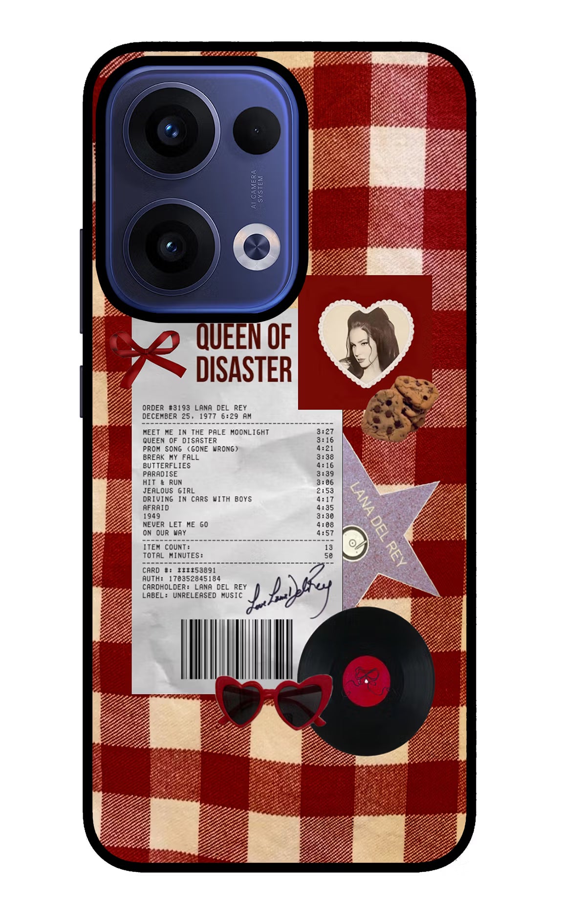 Queen of Disaster Oppo Reno13 5G Glass Case Back Cover by Casekaro