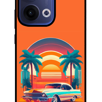 Palm Drive 80s Oppo Reno13 5G Glass Case Back Cover by Casekaro