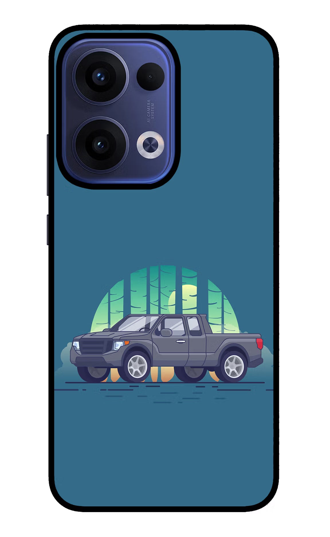 Retro Garage Vibe Oppo Reno13 5G Glass Case Back Cover by Casekaro